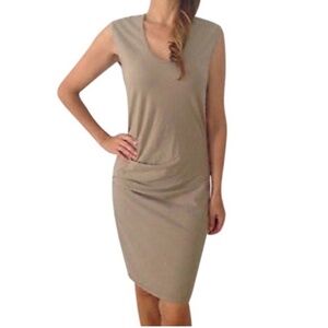 James Perse V Neck Standard Ruched Bodycon Dress